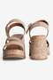 Women's Suede Platform Heeled Sandals with Ankle Strap Leris Beige - 3