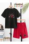 Motorcu Printed Top and Shorts/T-Shirt Summer Children's Two-Piece Set