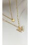 Double Layer Gold Color Butterfly Women's Necklace - Shipped with Box - 3