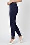 Women Regular Fit Metallic Pants, Navy - 3