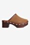Women's Suede Platform Heeled Slippers with Holes Rina Taba - 2