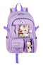 Korean Style Girl's Primary School Bag with Teddy Bear Accessories, Thermal Lunch Bag and Pencil Case, Set of 3 - 4