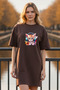 Women's Short Sleeve Crew Neck T-Shirt Dress Nightgown