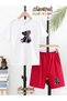 Purple Bear Printed Top and Shorts/T-Shirt Summer Children's Two-Piece Set