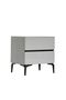 Santelmo Night Stand - High Gloss Light Grey - With 2-Year - 2