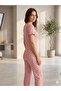 Short Sleeve Patterned 100% Cotton Summer Pajama Set - 3