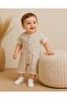 100% Cotton Linen Fabric Stylish and Comfortable Striped Buttoned Baby Boy Jumpsuit with Pockets - 2