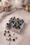 Stoned Luxury Candy Clips Stainless Stylish Design 6 Pieces Black,Silver,Indigo