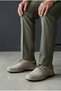 Men's Lace-Up Genuine Nubuck Leather Marine Beige Casual Shoes - 3