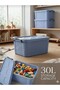 30 Liters 2 Pieces Multi-Purpose Organizer Plastic Storage Box with Locking Lid, Toy Storage Box - 4