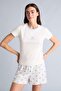 %100 Cotton New Regular Fit Short Sleeve Crew Neck Top Plaid Shorts Pajama Set G8224Ax26Sm - 2