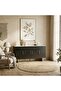 Marble Top Buffet Cabinet With 4 drawers - Grey/Black - 8