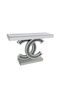 Chevron Console With Mirror - Silver - 3