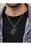 Unisex Metal Wolf Head Pendant Silver Color Figured Chain 60 cm - 2