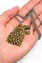 Gold Color Wolf Head Metal Pendant Witcher Unisex Chain Accessory - 3