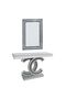 Chevron Console With Mirror - Silver