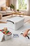 30 Liters 3 Pieces Multi-Purpose Organizer Plastic Storage Box with Locking Lid, Toy Storage Box - 2