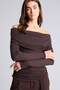 Slim Fit Off-Shoulder Ribbed T-Shirt G8072Ax26Sp