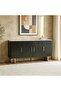 Marble Top Buffet Cabinet With 4 drawers - Grey/Black