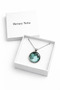 Turquoise Galaxy Patterned Round Pendant Silver Color Chain Unisex - 5