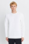 Men's Ecru Slim Fit Slim Fit Crew Neck Jacquard Stretch T-Shirt