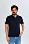Slim Navy Blue Men's Polo Neck T-Shirt Ts1014000474 - 2