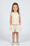 Girl's Floral Patterned Muslin Shorts Set