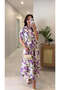 Werson Purple Floral Straw Belted Dress - 2