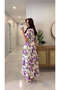 Werson Purple Floral Straw Belted Dress - 3