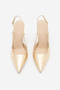 Women's Stiletto Pointed Toe Thin Heel Strappy Evening Dress Classic Heeled Shoes Reney Gold Metallic - 5