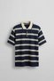 Men's Regular Fit Striped Knitwear Polo Neck T-Shirt Navy Blue