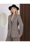 Women's Light Khaki Blazer Jacket and Trousers Set |   Office & Stylish Suits - 7