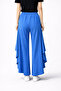 Women's Wide-Legged Trousers – High-Waisted, Elastic, Slit Detail, Loose-Fitting Summer Pants - 3