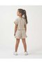 Girl's Cotton Stone Color Ribbon Detailed Ruffle Blouse Shorts Set - 3