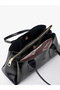 Wrinkled Textured Black Shk317 Faux Leather, 3 Compartments, Zippered, Lined, Hand, Arm and Shoulder Bag - 6