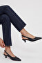 Kitten Women's Matte Black Pointed Toe Stiletto Short Heeled Shoes 4 cm - 2