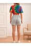 Women's 3-Pack Shorts Set - Black Gray Navy Blue High Waist Cotton Sports Shorts - Basic Casual Shorts - 7