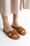 Hona Women's Genuine Leather Slippers - Tan Suede - 5