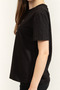 Short Sleeve Classic Monologo Metallic Crew Neck Women's Black T-Shirt Lv047E819G-Ub1 - 3