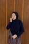 Navy Blue Patterned Pantain Chiffon Skirt Suit - 5