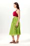 Canan Vual Binding and Rubber Detail Midi Length Summer Authentic Skirt Pistachio Green Fysl - 5