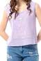 Sleeveless Cunda Crew Neck Summer Embroidered Muslin Blouse Lilac Lilac - 3