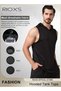 Men's T-Shirt, Workout Hooded Tank Tops, Sports Training Sleeveless Shirts For Men, Gym Hoodies Body - 4