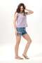 Sleeveless Cunda Crew Neck Summer Embroidered Muslin Blouse Lilac Lilac - 6