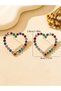 MULTI Gold-color A Pair of European and American Romantic Valentine's Day Trendy Multi-Color Sparkli - 6