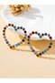 MULTI Gold-color A Pair of European and American Romantic Valentine's Day Trendy Multi-Color Sparkli - 4