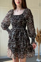Layered Ruffle Chiffon Short Patterned Dress - 2