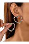 MULTI Gold-color A Pair of European and American Romantic Valentine's Day Trendy Multi-Color Sparkli