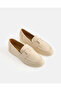 Women Beige Textured Loafer Shoes - 2
