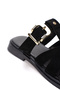 Women's Suede Buckle Detailed Slippers 6360 Black Suede - 3